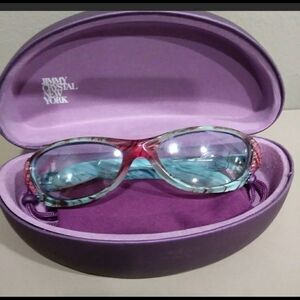Jimmy Crystal New York Swarovski Crystal Frame clear Lens reading Glasses.